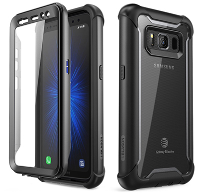 i-blason (b074pr1kyw) case for galaxy s8 active 2017 release, (ares) full-body rugged clear bumper case with built-in screen protector (not fit regular galaxy s8/s8 plus) (black)